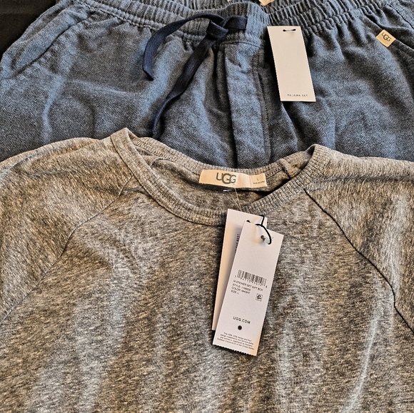 UGG Heather Gray & Blue MSteiner Pajamas in Gift Box. Large. - Picture 3 of 4